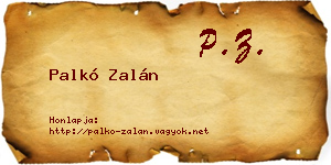 Palkó Zalán névjegykártya
